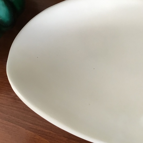 Large Vintage McCoy Footed Bowl Wavy Pedestal Plate Pottery Art Deco MCM - Picture 15 of 16